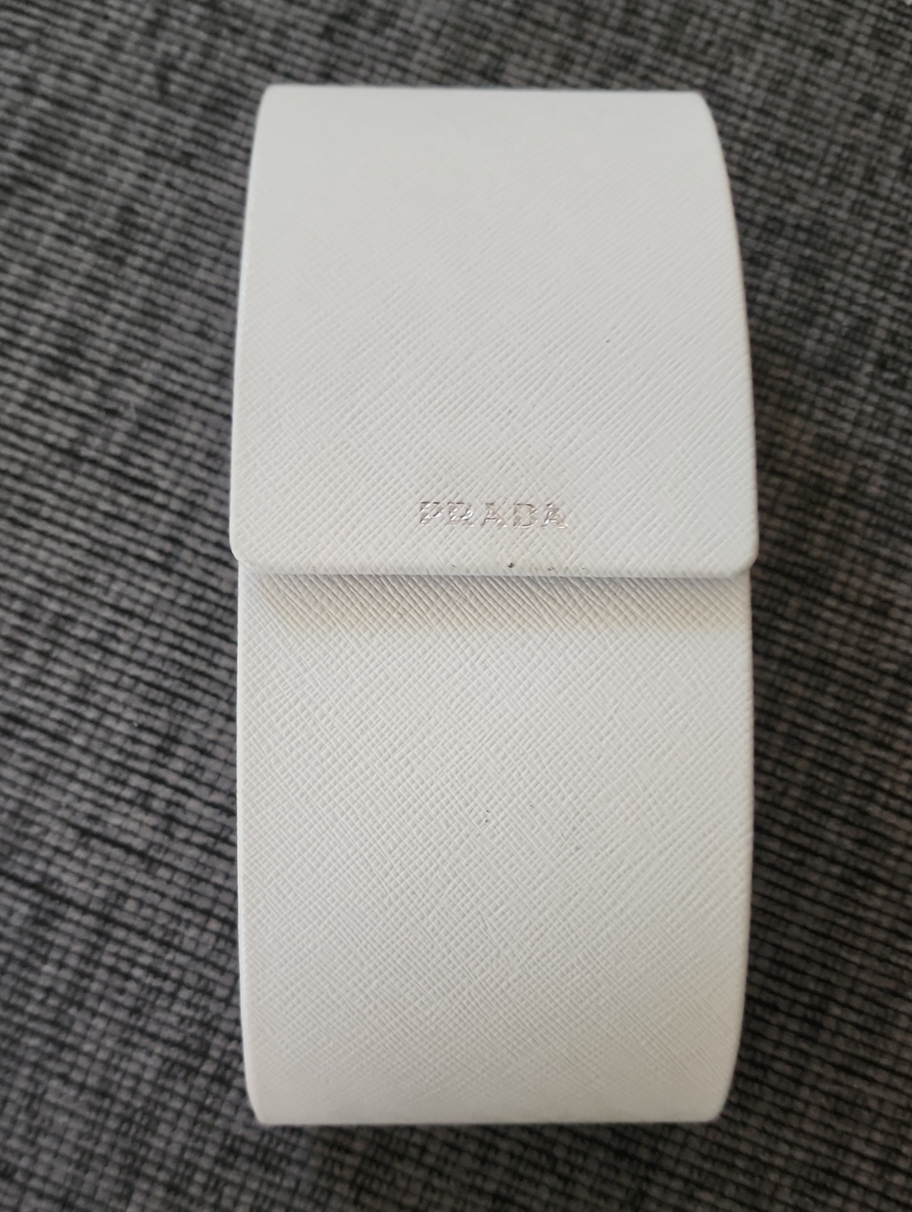 Prada White Saffiano Leather Eyeglasses/Sunglasses Case Authentic